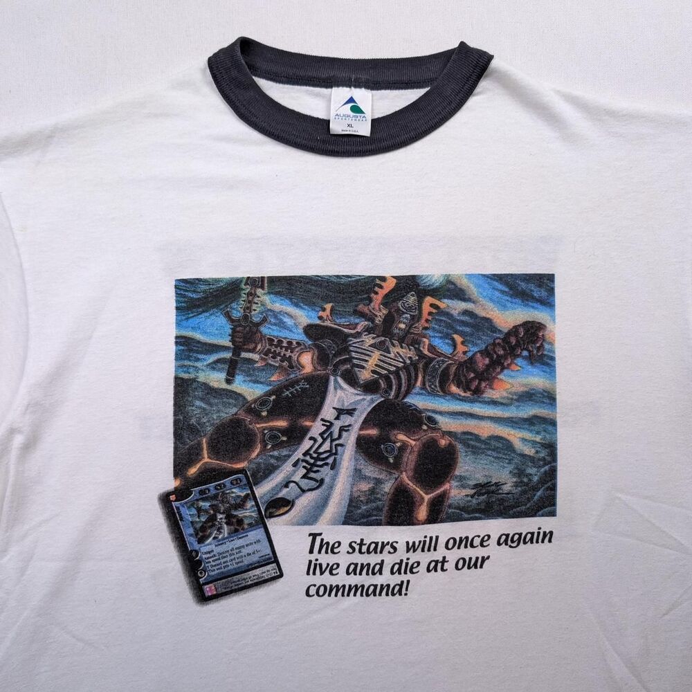 Vintage Warhammer 40k Avatar of Khaine White Graphic Tshirt Rare Promo Sz XL